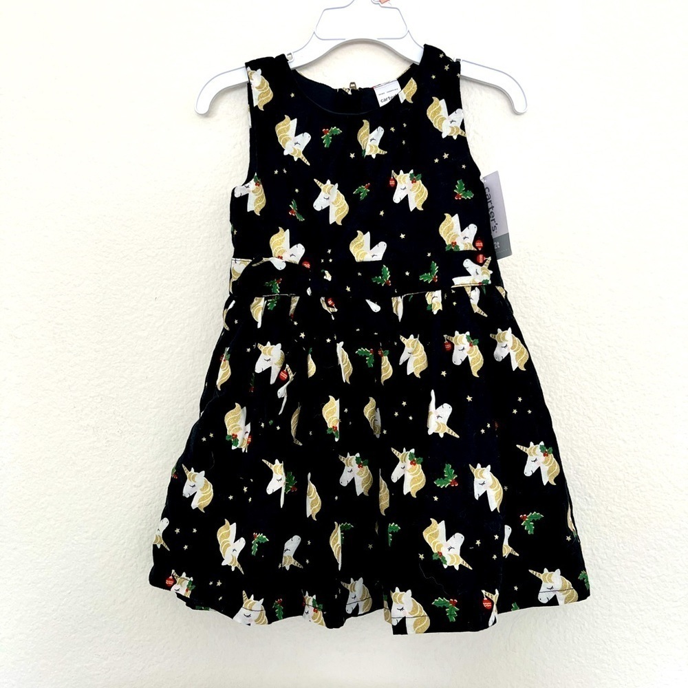 Carter’s 2T Girl’s Holiday Christmas Unicorn Dress NWT